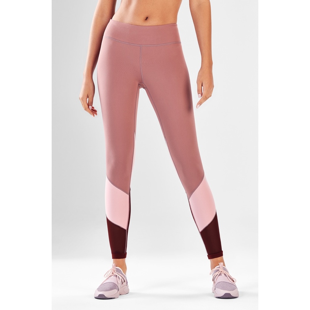 fabletics mid-rise powerhold colorblock legging